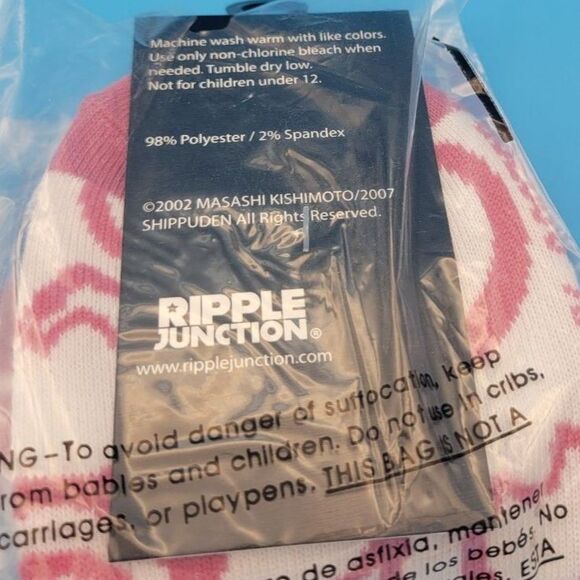 NWT Naruto Shippuden Sock - Uzumake, Konohagakure - Pink - Ripple Junction - New - Picture 5 of 7